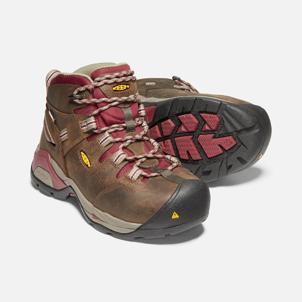 Botte de Travail Keen Femme Marron | Detroit Xt Waterproof (Steel Toe) | ZFEXK-2045